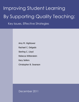 Improving Student Learning By Supporting Quality