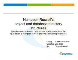 H R ll` Hampson-Russell`s project and database directory structures