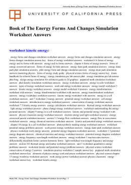 Energy Forms And Changes Simulation Worksheet Answers