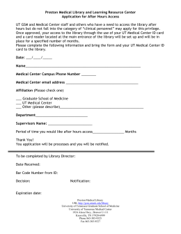 Preston Medical Library and Learning Resource Center Application