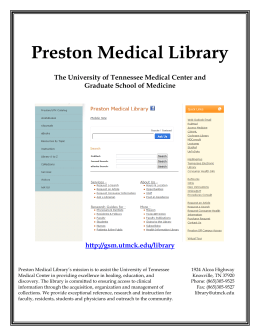 Preston Medical Library - The University of Tennessee Graduate