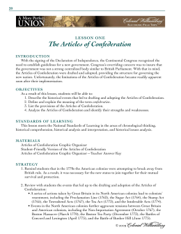 Articles of Confederation Strengths and Weaknesses