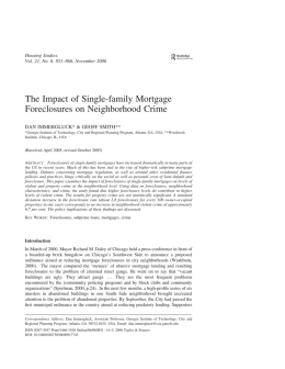 The Impact of Single-family Mortgage Foreclosures