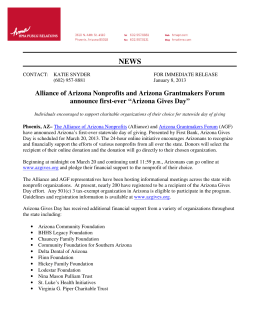 Alliance of Arizona Nonprofits and Arizona Grantmakers Forum