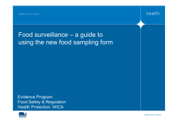Food surveillance – a guide to using the new food sampling