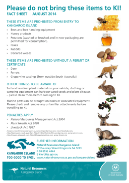 Kangaroo Island prohibited items fact sheet