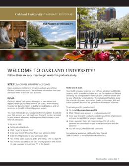 Welcome to Oakland University!