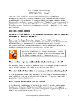 Fox Chase Elementary Kindergarten – FAQs