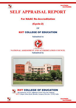 SSR Reaccreditation - KIIT College of Education