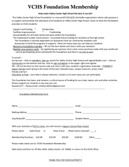 VCHS Foundation Membership/Contribution form