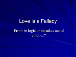 Love is a Fallacy