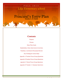 Principal`s Entry Plan