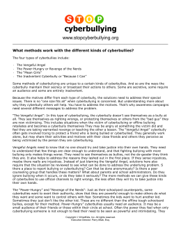 What methods work with the different kinds of cyberbullies?