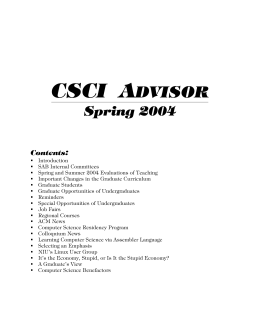 csci advisor - Computer Science at NIU