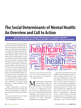 The Social Determinants of Mental Health