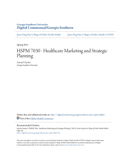 Healthcare Marketing and Strategic Planning