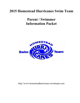 2015 Homestead Hurricanes Swim Team Parent / Swimmer