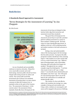 “Seven Strategies for the Assessment of Learning” by Jan Chappuis