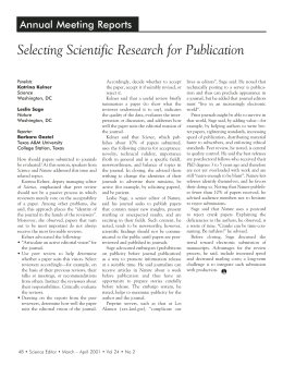 Selecting Scientific Research for Publication