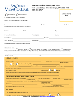 Student General Information Form