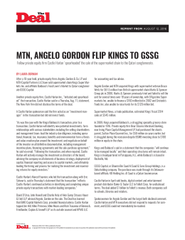 MTN, ANGELO GORDON FLIP KINGS TO GSSG