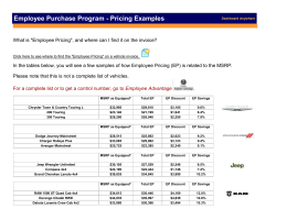 Employee Purchase Program - Pricing Examples