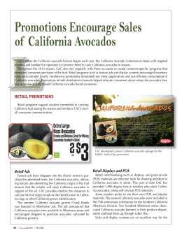 Promotions Encourage Sales of California Avocados L