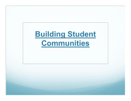 Building Student Communities Presentation