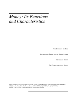 Its Functions and Characteristics - Money and Youth