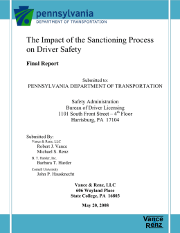 The Impact of the Sanctioning Process on Driver Safety