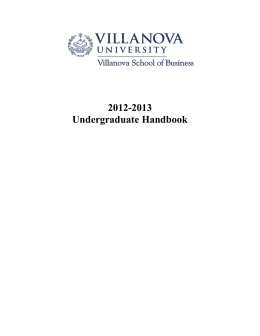 2012-2013 Undergraduate Handbook