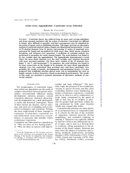 Axial versus Appendicular: Constraint versus Selection1