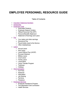 Employee Personnel Resource Guide