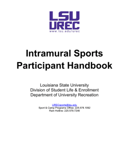 Intramural Sports Participant Handbook