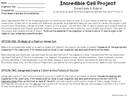 Incredible Cell Project - Streetsboro City Schools