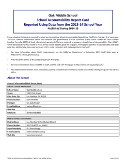 Oak Middle School School Accountability Report Card Reported