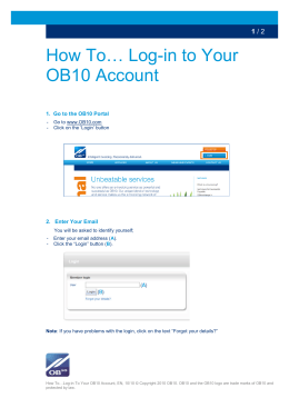 How To… Log-in to Your OB10 Account