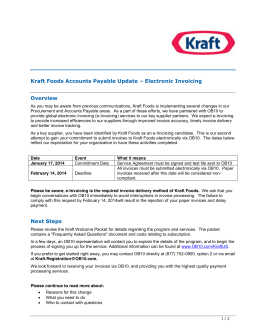 Kraft Foods Accounts Payable Update