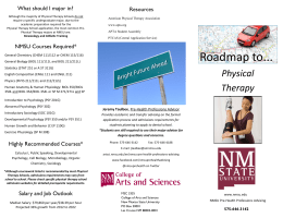Roadmap to Physical Therapy - NMSU College of Arts and Sciences