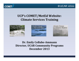 UCP`s COMET/MetEd Website: Climate Services Training
