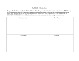 The Middle Colonies Chart Pennsylvania New York New Jersey