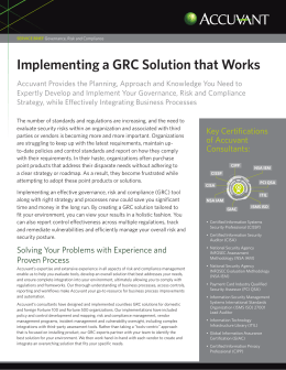 Implementing a GRC Solution that Works