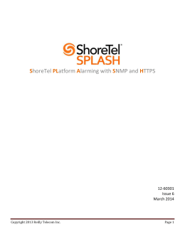 ShoreTel PLatform Alarming with SNMP and HTTPS