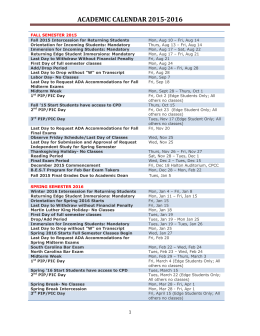 academic calendar 2015-2016