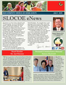 SLOCOE eNews - San Luis Obispo County Office of Education