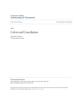 Calvin and Conciliation - Scholarship @ Claremont