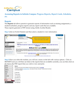 Accessing Reports in Infinite Campus: Progress Reports, Report