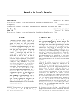 Boosting for Transfer Learning - Department of Computer Science