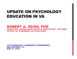 update on psychology education in va