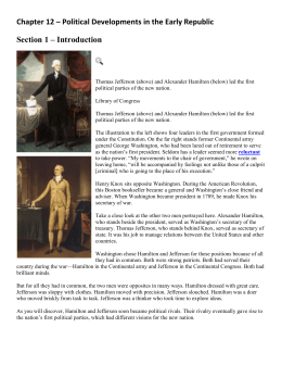 Chapter 12 – Political Developments in the Early Republic Section 1